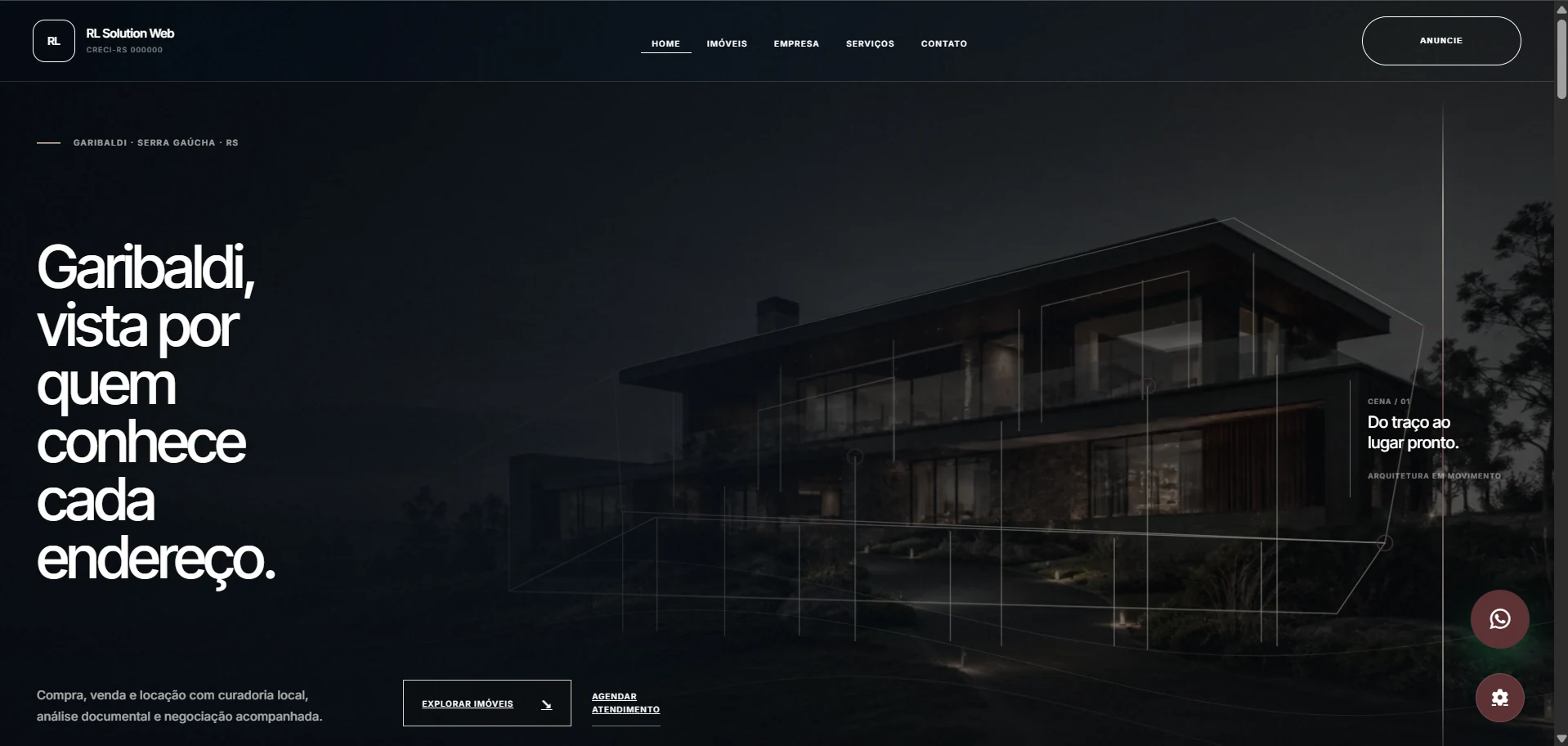 RL Imóveis — projeto desenvolvido pela RL Solution Web