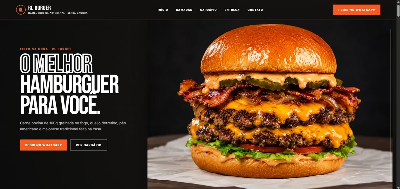 RL Burger — projeto desenvolvido pela RL Solution Web