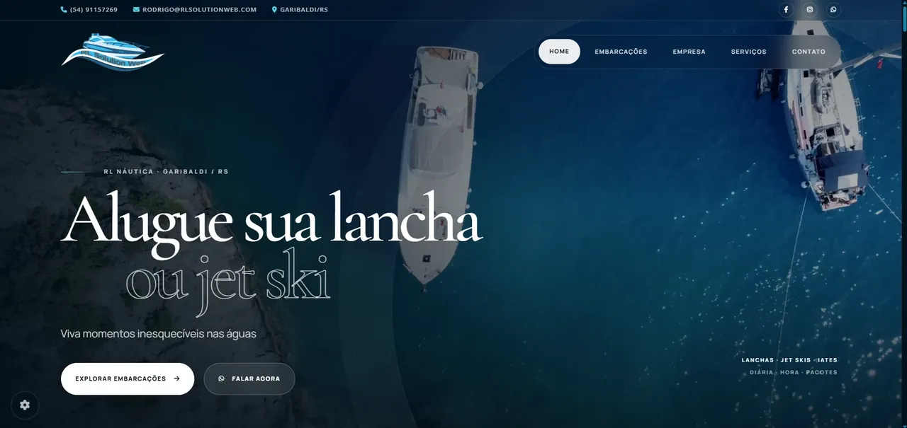 RL Náutica — projeto desenvolvido pela RL Solution Web