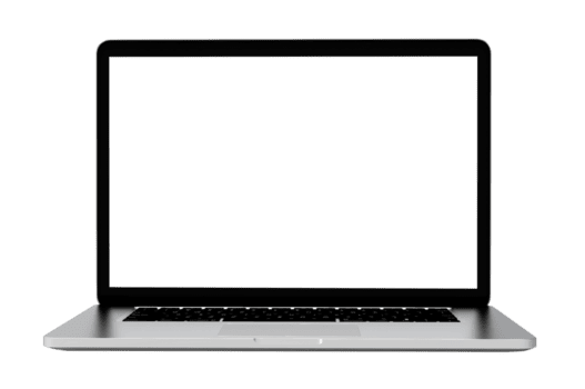 Notebook real com tela transparente exibindo código animado
