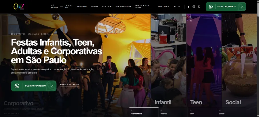 Quiz eventos — projeto desenvolvido pela RL Solution Web